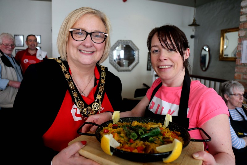 The Mayor of Causeway Coast and Glens Borough Council Councillor Brenda Chivers pictured with Clare Quinn, Trade Engagement Officer at the familiarisation tour organised by Causeway Coast and Glens Borough Council.
