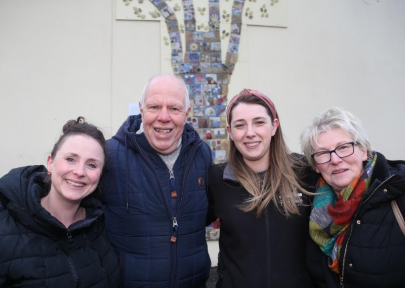 Artist Fiona Shannon (second right) pictured with members of Portstewart Community Association - Joanna Martin, Nigel Handforth (Secretary) Sheila Jackson (Chairperson) at the official unveiling of the new piece of public art at Flowerfield Arts Centre in Portstewart.