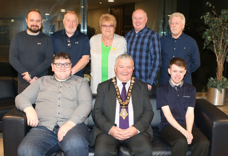 The Mayor of Causeway Coast and Glens Borough Council, Councillor Ivor Wallace, pictured with FUSE FM presenters at Cloonavin.