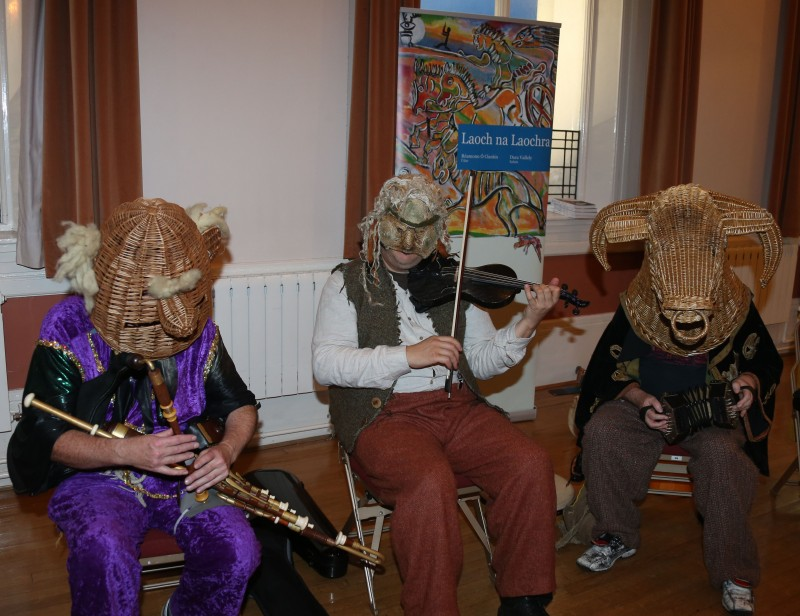 The Armagh Rhymers perform at the reception held in Ballymoney Town Hall.