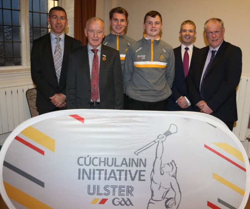 Team Representatives with Brian McAvoy, Michael Hasson and Diarmaid Marsden from Ulster GAA and Andy Cole, NI Executive Office.