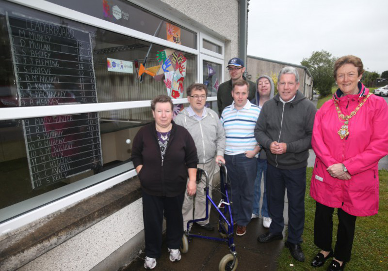 A leaderboard featuring members' names formed a part of the window display created by Glenshane Care Association.