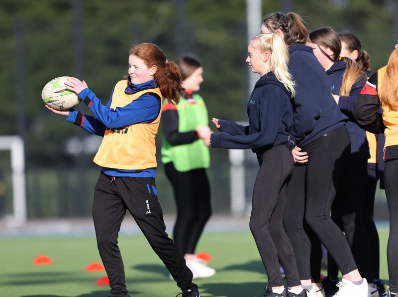 Girls had an opportunity to try out rugby at the ‘Different Ball Same Goal’ event in Coleraine.