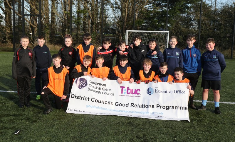 These young pupils were among those from across the Borough who took part in the ‘Different Ball Same Goal’ finale in Coleraine