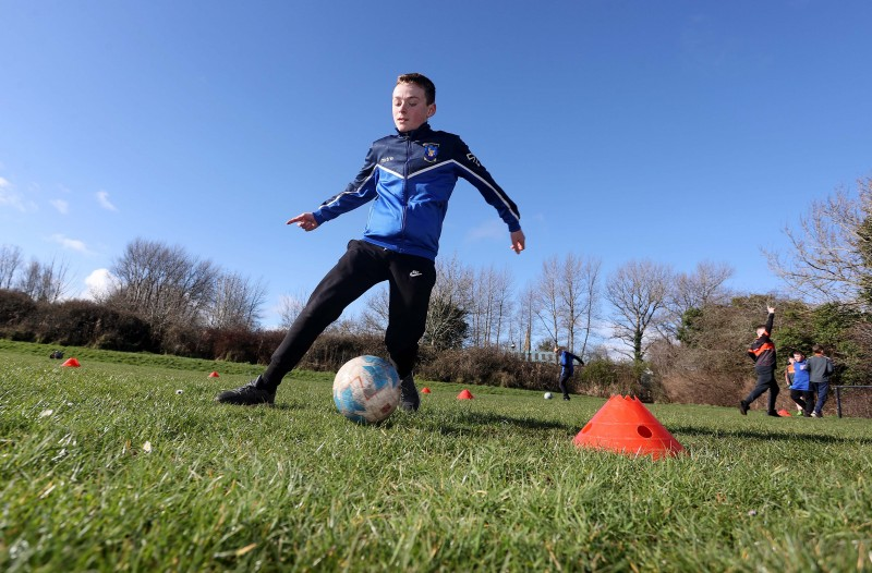 Pupil from Ballycastle High School taking part in the Different Ball Same Goal project
