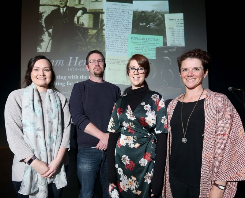 Nic Wright and Sarah Carson from Causeway Coast and Glens Borough Council's Museums Service pictured with project cataloguer Rachel Crawford (left) and Gemma Reid from Quarto, workshop facilitator.