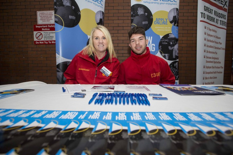 Exhibitors from Event Sec pictured at the Job Fair organised by the Department for Communities in partnership with Causeway Coast and Glens Borough Council during Enterprise Week.