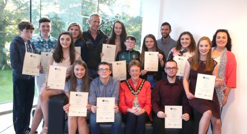 Participants of the Xuberance programme pictured with the Mayor of Causeway Coast and Glens Borough Council, Councillor Joan Baird OBE.