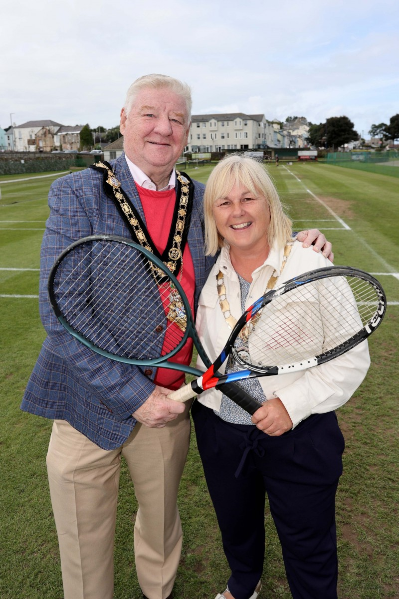 Mayor of Causeway Coast and Glens, Councillor Steven Callaghan and Deputy Mayor, Councillor Margaret-Anne McKillop, enjoyed watching the Junior Tennis Tournament in Ballycastle.