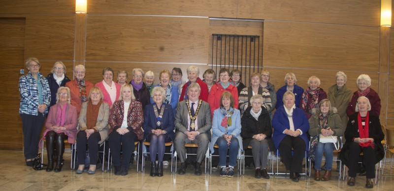 The Mayor of Causeway Coast and Glens Borough Council Councillor Richard Holmes pictured with guests from Kilrea WI during their recent visit to Cloonavin.
