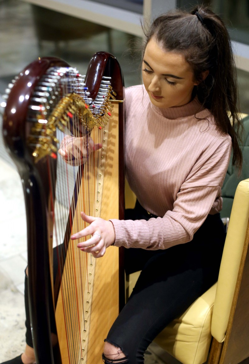 Aoife McGuigan provides some musical entertainment at the finale event for the Peace IV Cultural and Language Institutions programme.