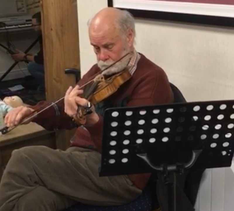 Musician Dick Glasgow was among those who took part in an event at the Fuse Centre in Ballymoney organised in partnership with Causeway Coast and Glens Borough Council’s Good Relations Team during Ulster Scots Language Week.