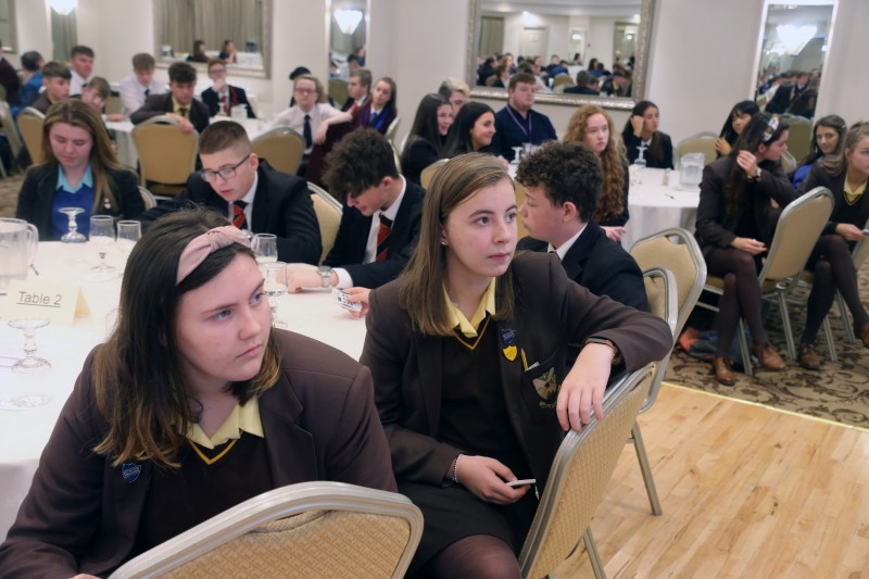 Pupils from local secondary schools who took part in the ‘Let’s Talk’ event at The Lodge Hotel in Coleraine.