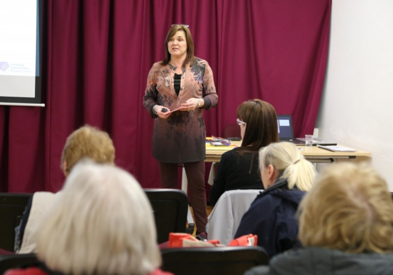 Julienne Elliott, Causeway Coast and Glens Borough Council’s Town & Village Manager pictured at the ‘Let’s Talk Town Centres’ event held in Limavady.