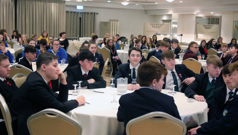 Pupils from local secondary schools who took part in the ‘Let’s Talk’ event at The Lodge Hotel in Coleraine.