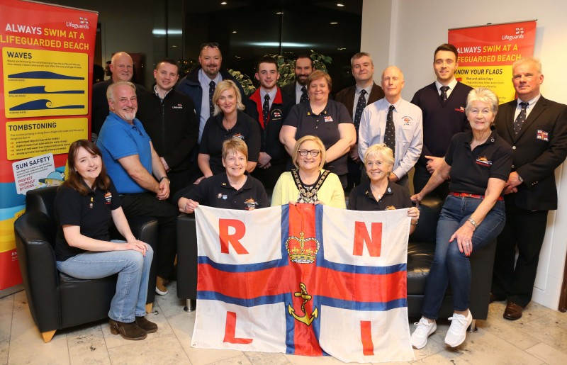 The Mayor of Causeway Coast and Glens Borough Council Councillor Brenda Chivers pictured at a recent civic reception to honour members of Portrush RNLI.
