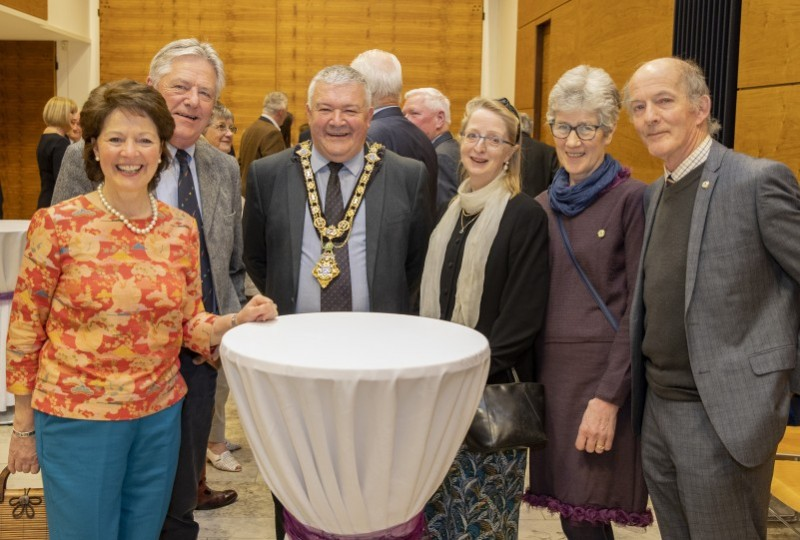 Deputy Lord Lieutenant for County Londonderry Helen Mark, Ian Mark, Mayor of Causeway Coast and Glens Borough Council, Councillor Ivor Wallace, Mrs Montgomery, Jean Davidson and Alastair Davidson, Deputy Lieutenant for County Londonderry.