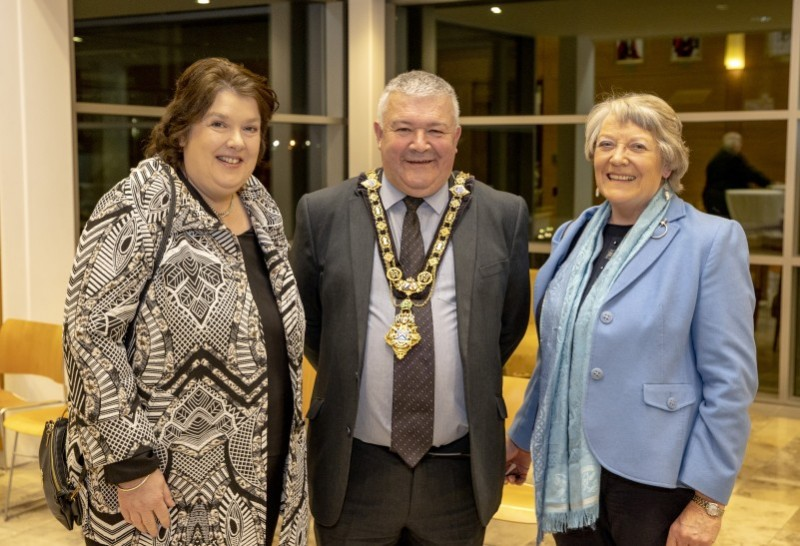 Deputy Lieutenant Paula McIntyre pictured with the Mayor of Causeway Coast and Glens Borough Council, Councillor Ivor Wallace and Lady Girvan, Deputy Lieutenant for County Londonderry.