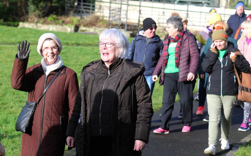 Participants enjoy the fundraising walk at Roe Valley Country Park in aid of Macmillan Cancer Support.
