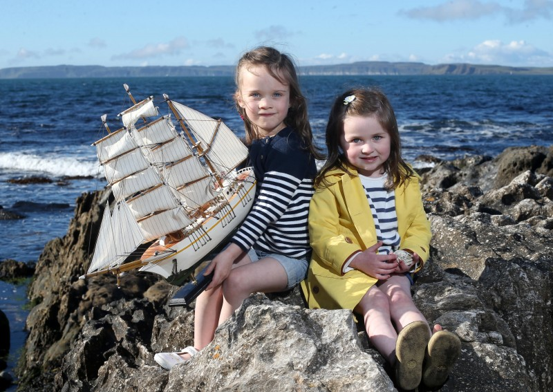 Sofia McAuley and Éibhleann Bailey, pictured with a boat.