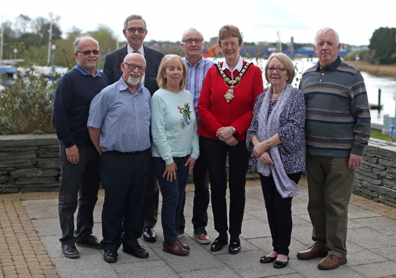 Pictured at a civic reception for members of The Housing Executive’s Retirement Association are Terry Cootes, John McGrillan, Danny Cochrane, Chris Gault, Briege Gault, Ann Cochrane and Francis Feeney with the Mayor of Causeway Coast and Glens Borough Council Councillor Joan Baird OBE.