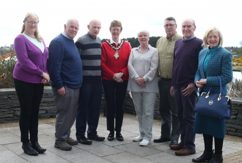 Kate Mark, Michael Mc Kay, Irvine Gilmour, June Galloway, Robert Thompson, Chris and Kay Cunningham pictured at the civic reception hosted by the Mayor of Causeway Coast and Glens Borough Council Councillor Joan Baird OBE.