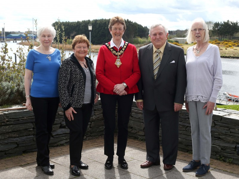 Eileen Gilmore, Valery Kennedy, Jimmy Kennedy and Judy Turner pictured at the civic reception hosted by the Mayor of Causeway Coast and Glens Borough Council Councillor Joan Baird OBE.