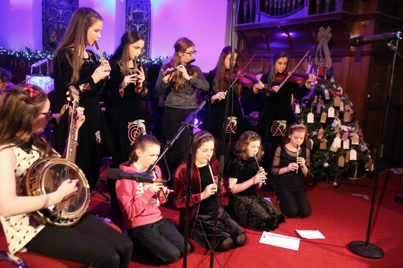 Some of the younger musicians who performed in the Church.