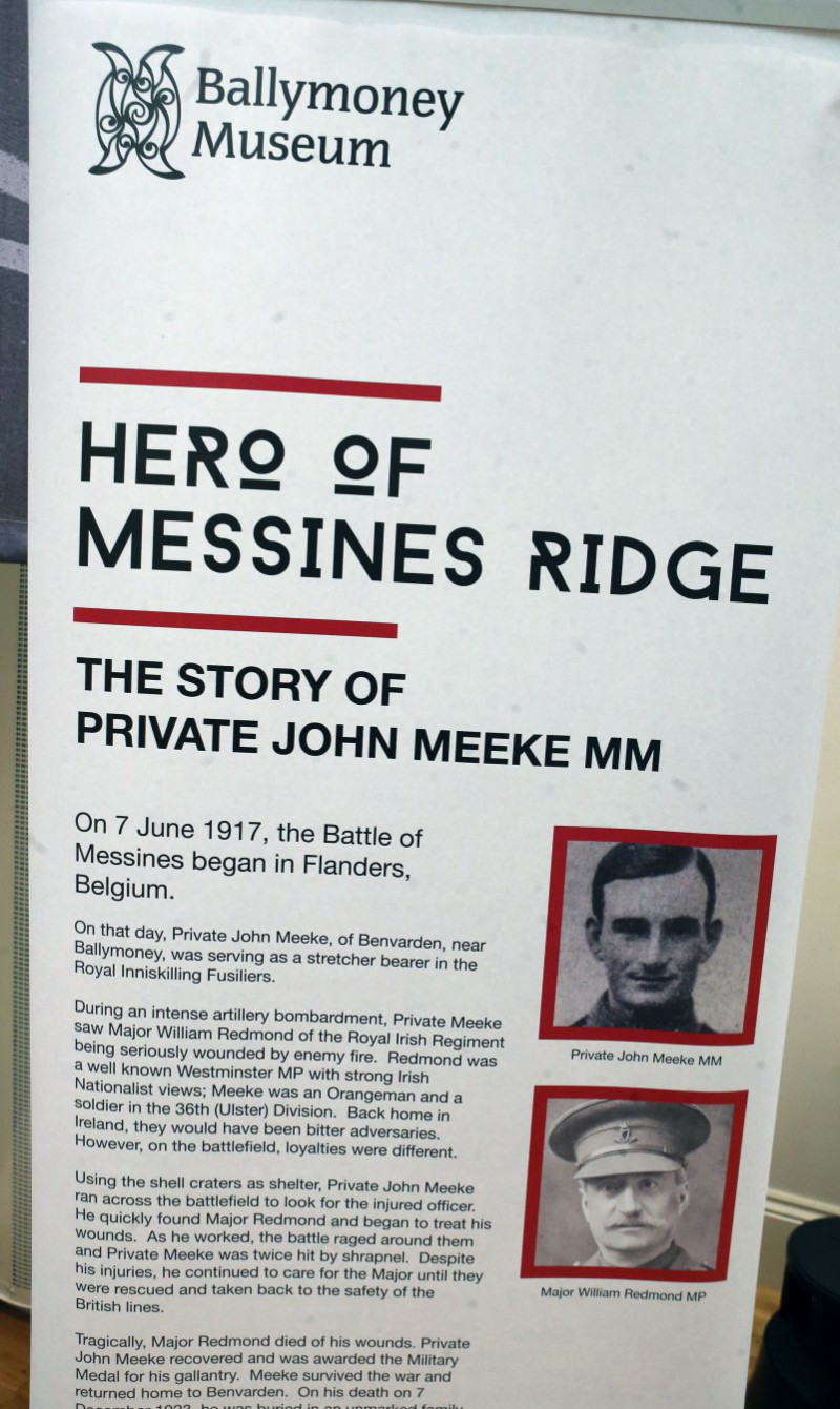 The launch of a new CD, entitled Meeke and The Major telling the story of a soldier and his selfless actions during World War One through song, was launched at Ballymoney Museum recently.