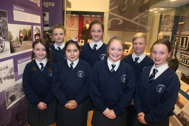 Pictured are the singers and readers from Ballymoney Model Controlled Integrated Primary School who took part in the exhibition launch night.