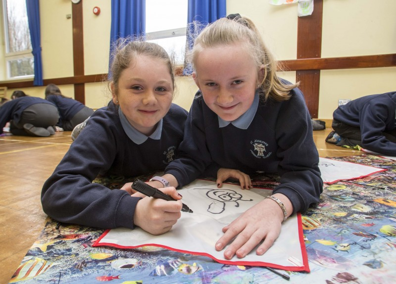Pupils from St. Joseph’s Primary School in Dunloy pictured during their visit to The Model Primary School in Ballymoney as part of the Shared Education programme organised by Causeway Coast and Glens Borough Council’s Good Relations team.