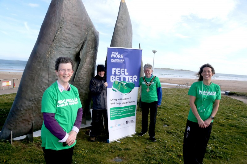 The Mayor of Causeway Coast and Glens Borough Council Alderman Mark Fielding pictured at East Strand in Portrush with Move More Co-ordinator Catherine King, Anne McWilliams and Derek McDonald.