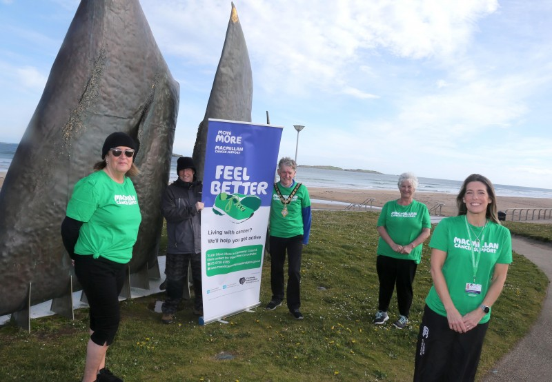 The Mayor of Causeway Coast and Glens Borough Council Alderman Mark Fielding pictured at East Strand in Portrush with Move More Co-ordinator Catherine King, Linda McCandless, Barbara Pyper and Derek McDonald