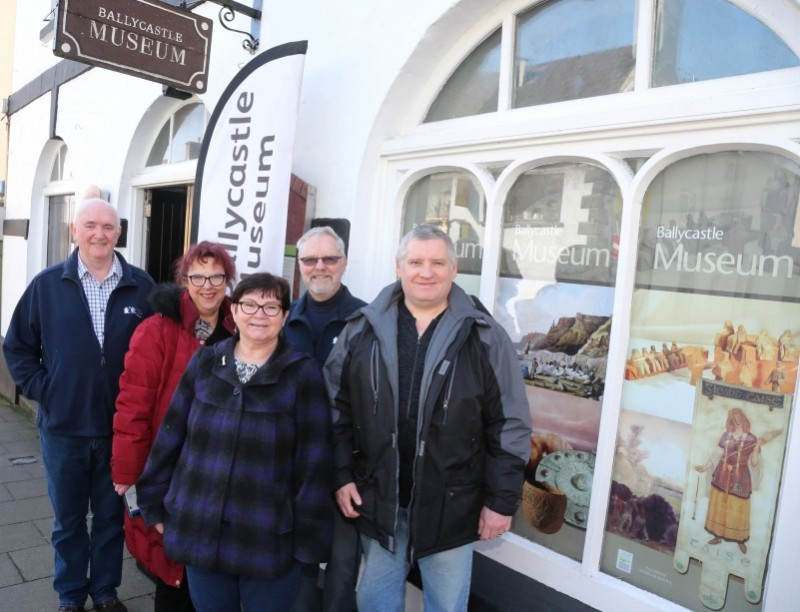 Members of the Friends of Ballycastle group pictured with Helen Perry, Museum Services Development Manager at the reopening of Ballycastle Museum.