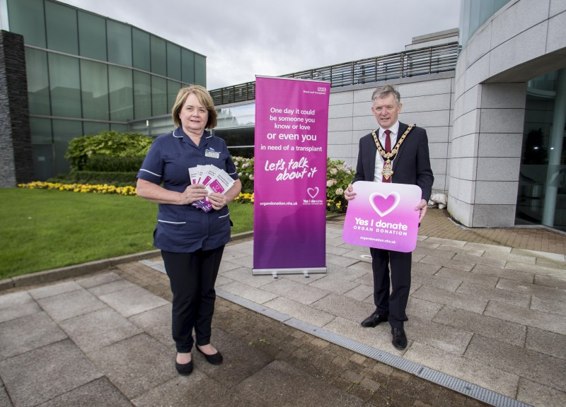 The Mayor of Causeway Coast and Glens Borough Council, Alderman Mark Fielding and Organ Donation Specialist Nurse, Mary McAfee, are calling on people to talk about organ donation with their family members during Organ Donation Week which begins on Monday 7th September 2020