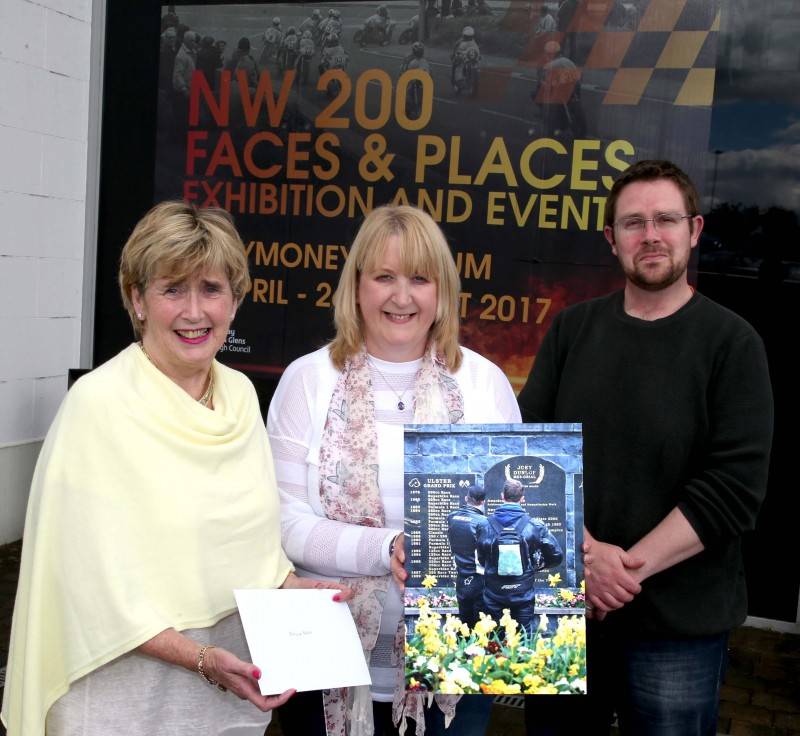 Petula Blair is pictured with her winning entry ‘Time for Reflection’ as she receives her prize from Alderman Maura Hickey and Nic Wright from Causeway Coast and Glens Borough Council’s Museum Services.