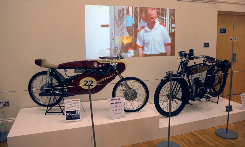A selection of some of the classic motorbikes on display in the exhibition.