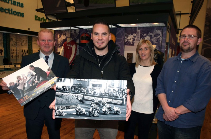 Pictured in Ballymoney Museum with his winning photograph in the Peoples Choice Award category is Johnny Olphert from Desertmartin alongside Alderman Tom Mc Keown, Gillian Lloyd, Vauxhall International North West 200 and Nic Wright, Museum Services, Causeway Coast and Glens Borough Council.