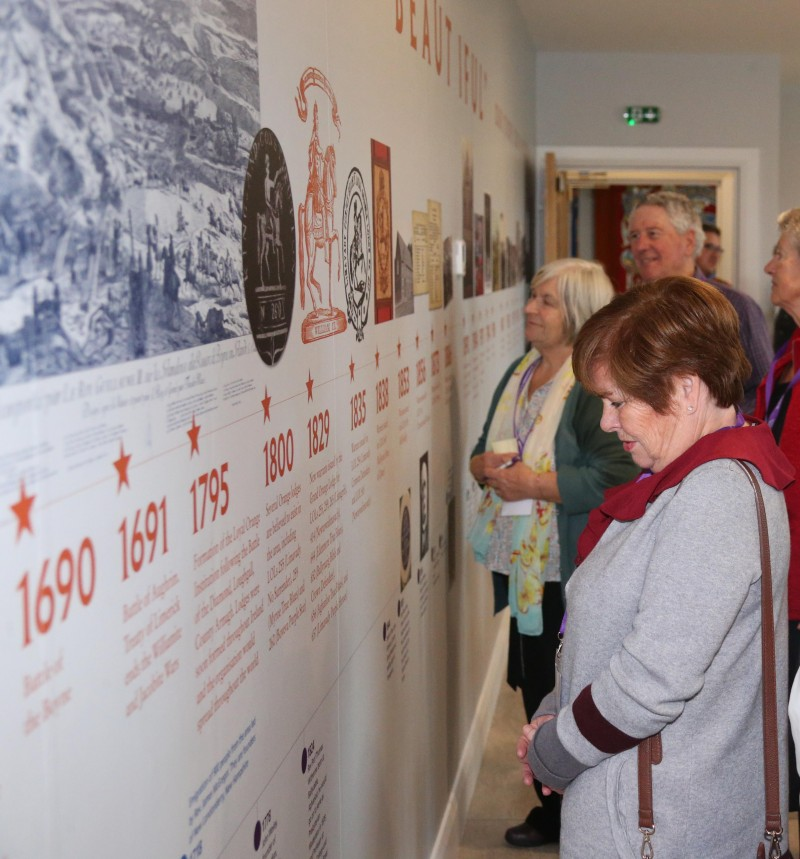 Looking at some of the artefacts on display in Limavady Orange Heritage Centre