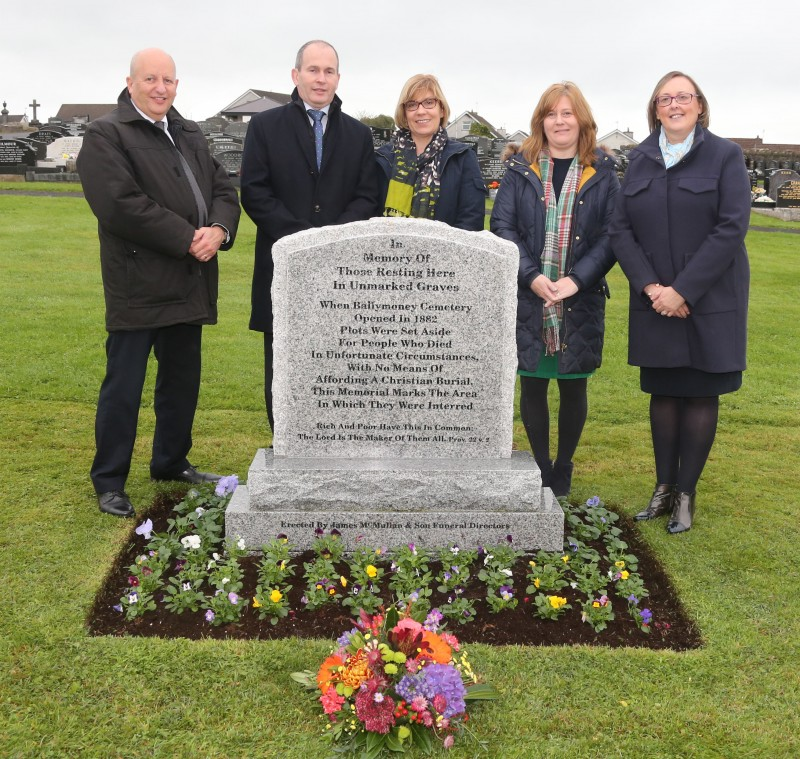 Pictured are staff from James McMullan & Son Funeral Directors in Ballymoney who put the memorial headstone in place, in conjunction with Causeway Coast and Glens Borough Council.