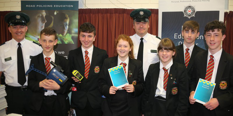 Pupils from Limavady High School pictured with their Road Safety leaflets at the information event on Wednesday 21st June.