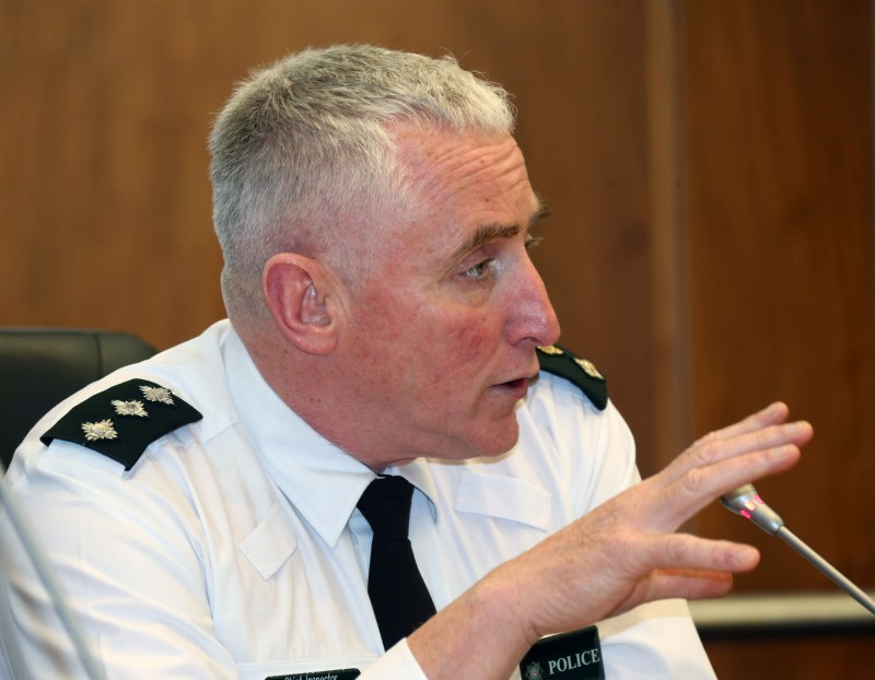 PSNI Chief Inspector Ian Magee pictured taking part in a question and answer session during the policing and community safety event in Cloonavin.
