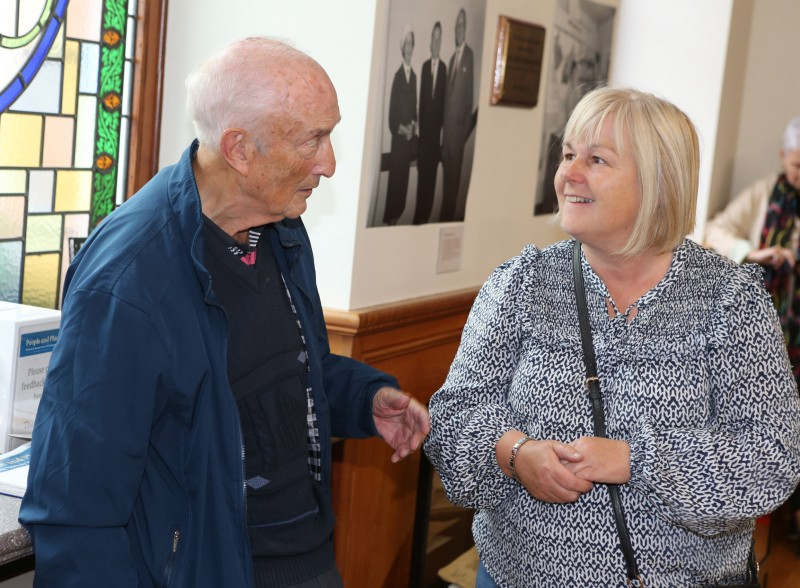 Deputy Mayor Councillor Margaret-Anne McKillop chats to a member of the public at the launch of Coleraine Museum’s new exhibition ‘People and Places’.