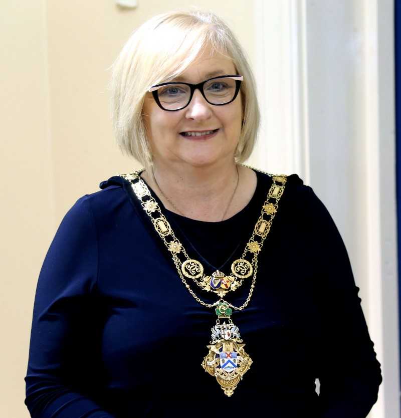 The Mayor of Causeway Coast and Glens Borough Council, Councillor Brenda Chivers pictured at a special talk in Ballymoney Museum about the Great War and its legacy.