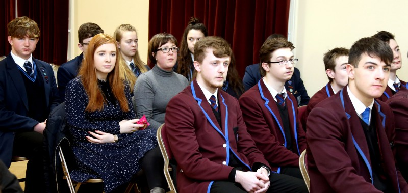 Pictured are pupils who attended a special talk in Ballymoney Museum about the Great War and its legacy.