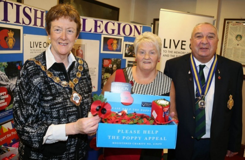 The Mayor of Causeway Coast and Glens Borough Council, Councillor Joan Baird OBE, pictured with Breeze and Ron Galbraith.
