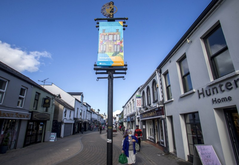Banner designs created by local artists telling the story of the area and promoting the importance of ‘Shop Eat Enjoy Local are welcoming visitors to Limavady after being selected following a public art competition