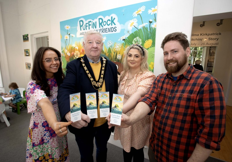 Mayor of Causeway Coast and Glens Borough Council, Councillor Steven Callaghan launches ‘The Puffin Rock Exhibition’ and associated workshops with events attended by residents and holiday makers.