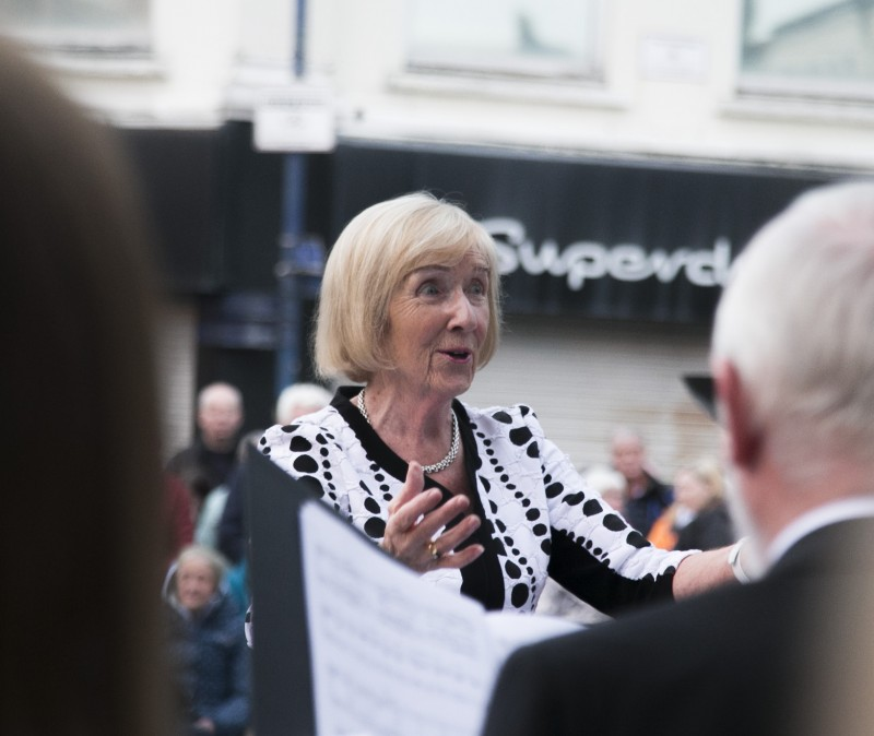 Roberta Scott leads the beautiful performances from Coleraine Community Choir.