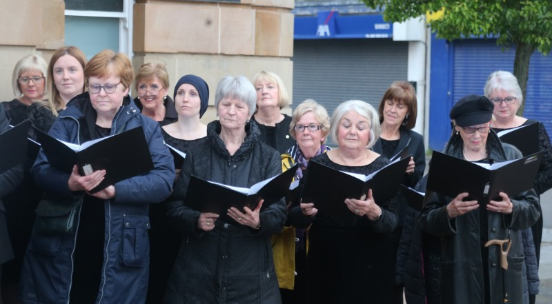 Coleraine Community Choir entertained the crowds ahead of the lighting of the Platinum Jubilee beacon in Coleraine.